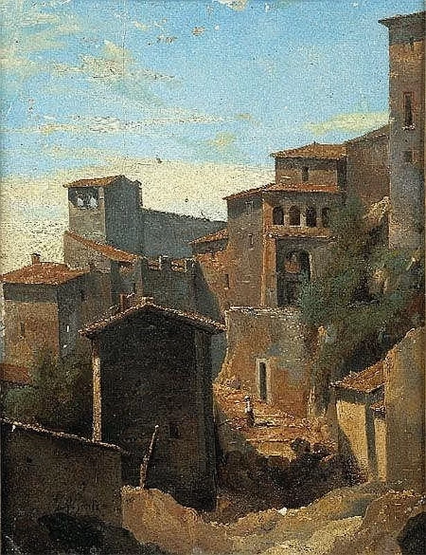 Veduta di un villaggio nel Lazio in Italia
